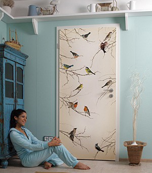 Mural de puerta Birds